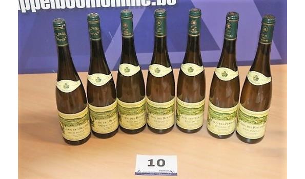 7 flessen à 75cl witte wijn CLOS DES ROCHERS, Grevenmacher Fels: 2x Pinot Blanc 2014,  4x Riesling 2017, 1x Riesling 2016, G-H Luxemburg